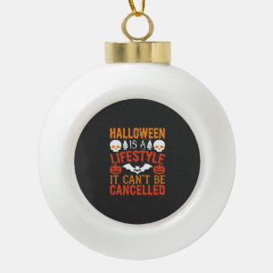 Halloween Lifestyle Fledermaus-Kürbis-Typografie V Keramik Kugel-Ornament