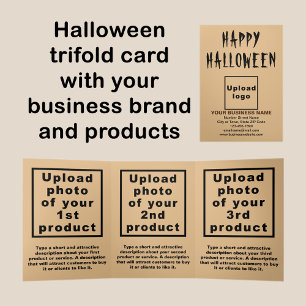 Halloween Light Brown Trifold Card Dreifach Gefaltete Karte
