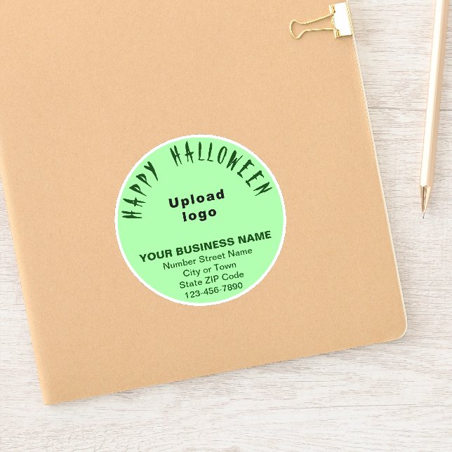 Halloween Light Green Round Vinyl Sticker (Notizbuch)