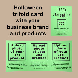 Halloween Light Green Trifold Card Dreifach Gefaltete Karte