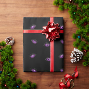 Halloween, Lila Augen, Trick oder Trete, Boo Geschenkpapier