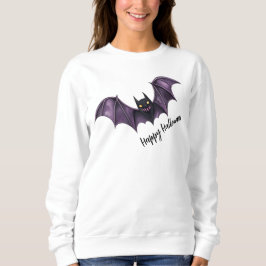 Halloween Lila Black Bats Spooky Beängstigend Sweatshirt