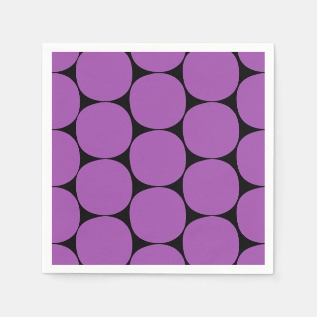 Halloween-Lila-Black-Mod-Dots-Muster Serviette (Vorderseite)