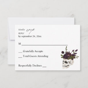 Halloween Lila Blumen & Schädel UAWG RSVP Karte