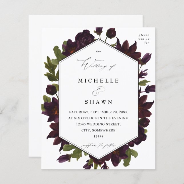 Halloween Lila Blumenhochzeit (Vorne/Hinten)