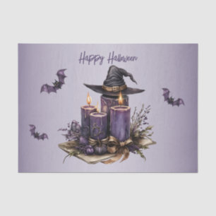 Halloween Lila Candles Bats Spooky Beängstigend Seidenpapier