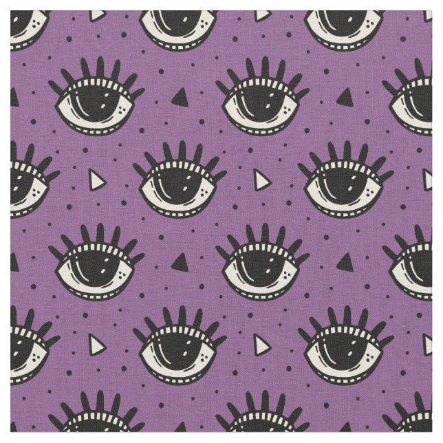 Halloween-Lila Eyeball-Muster Stoff (Nahaufnahme)
