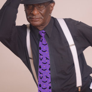 Halloween Lila Fledermäuse Krawatte