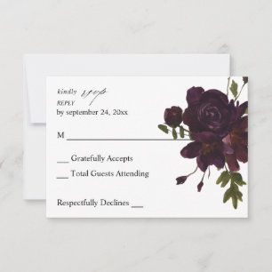 Halloween Lila Floral no Meal UAWG RSVP Karte