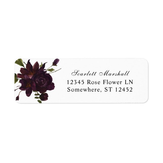 Halloween Lila Floral Return Address Label (Vorne)