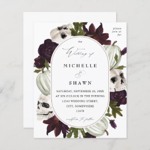 Halloween Lila Floral & Skull Wedding W