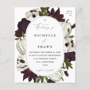 Halloween Lila Floral & Skull Wedding W Flyer