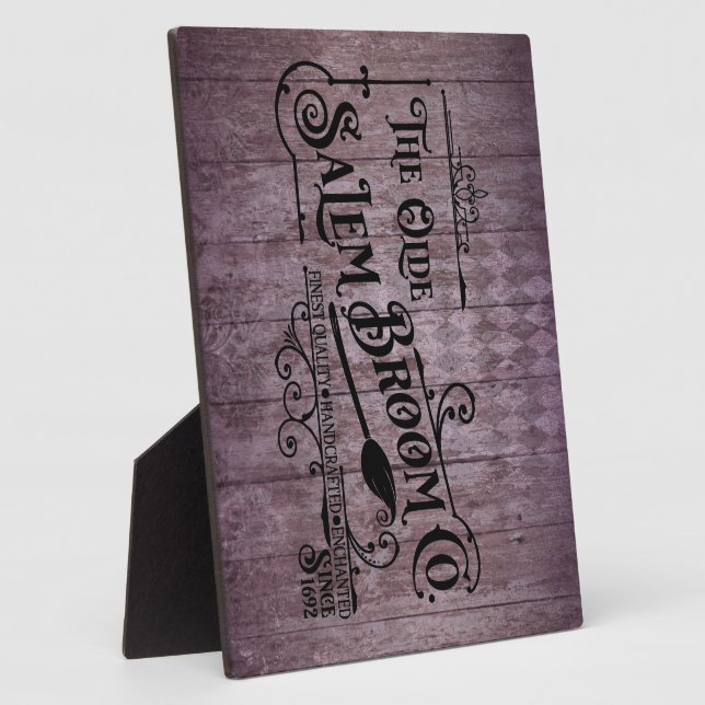 Halloween Lila Grunge Gothic Salem Broom Company Fotoplatte (Seite)