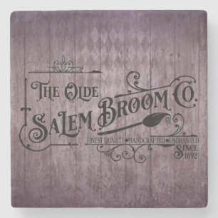 Halloween Lila Grunge Gothic Salem Broom Company Steinuntersetzer