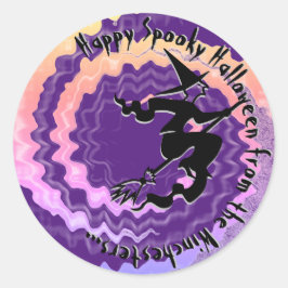 Halloween lila Hexenzaubertext-Spaß Runder Aufkleber