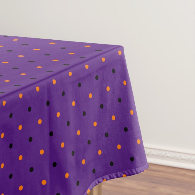 Halloween Lila Orange Black Polka Dots Pattern Tischdecke (Beispiel)