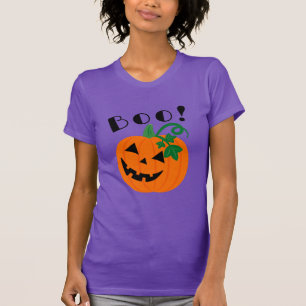Halloween Lila Personalisierte Kürbislaterne Boo T-Shirt