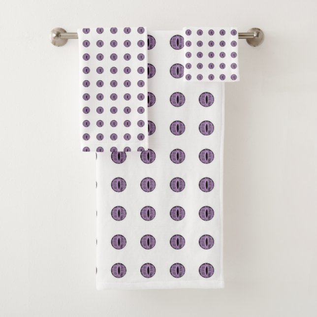 Halloween Lila Polka Dot Eyes Badhandtuch Set (Insitu)