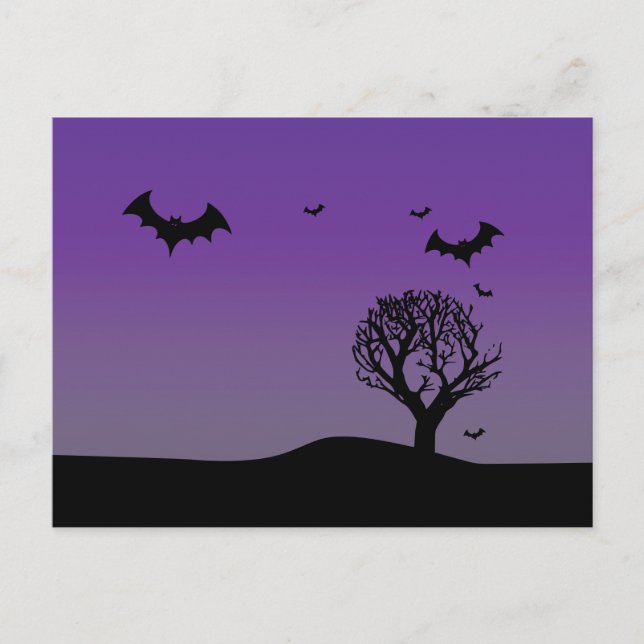 Halloween lila postkarte (Vorderseite)