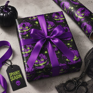 Halloween Lila Pumpkins Spooky-Saison Geschenkpapier