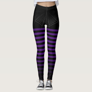 Halloween Lila Spinnennetze Streifen ombre Leggings