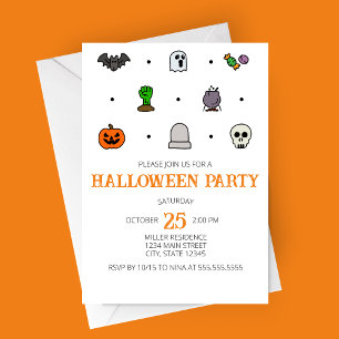Halloween Line Icons Halloween-Party Einladung