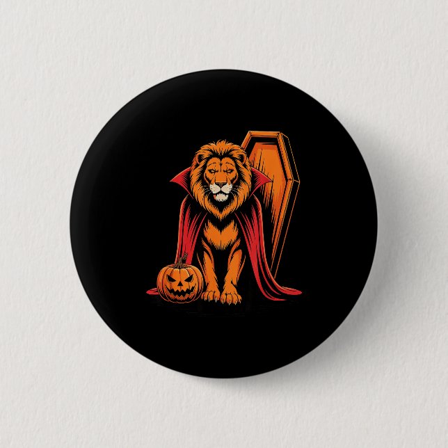 Halloween Lion Coffin Lions  Button (Vorderseite)