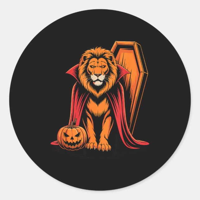 Halloween Lion Coffin Lions  Runder Aufkleber (Vorderseite)