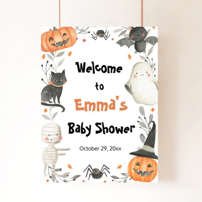 Halloween Little Boo Baby Dusche Begrüßungszeichen Poster (Von Creator hochgeladen)