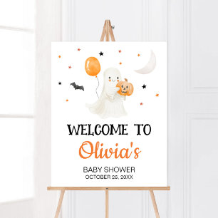 Halloween Little Boo Baby Dusche Willkommen Poster