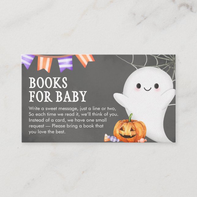 Halloween Little Boo Baby Shower Books for Baby Begleitkarte (Vorderseite)
