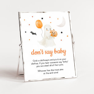 Halloween Little Boo Baby Shower Sage kein Baby Poster