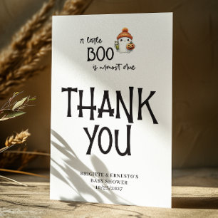 Halloween Little Boo Baby Showflat Dankeskarte