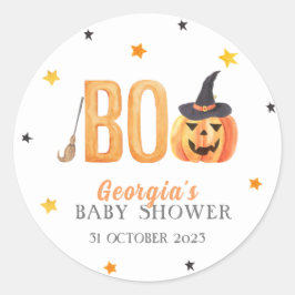 Halloween Little BOO Babydusche Runder Aufkleber