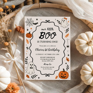 Halloween Little Boo Geist 1. Geburtstagsfeier Einladung
