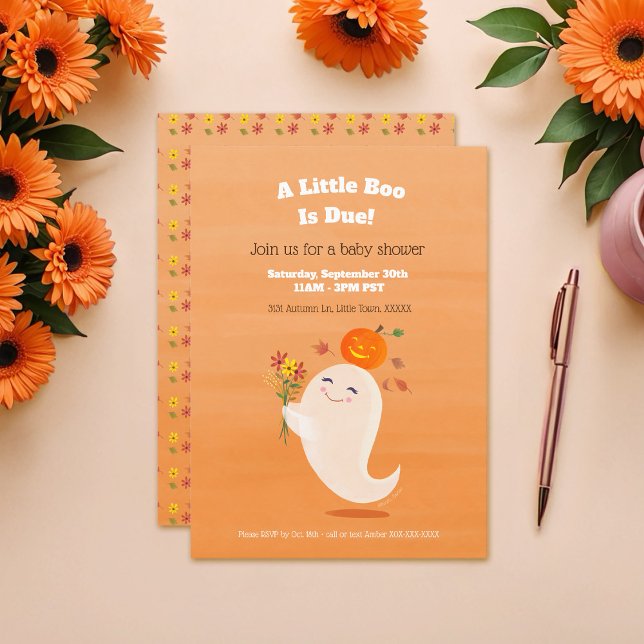 Halloween Little Boo Gender Neutral Baby Dusche Einladung (Von Creator hochgeladen)