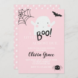 Halloween Little Boo Ghost Baby Dusche Pink Invita Einladung