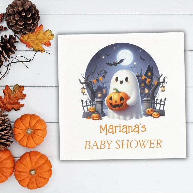 Halloween Little Boo Ghost Boy Baby Dusche Serviette (Von Creator hochgeladen)