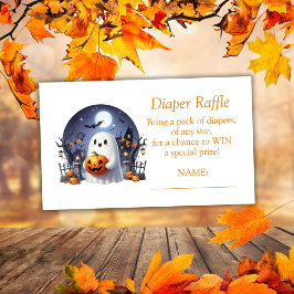 Halloween Little Boo Ghost Diaper Raffle Ticket Begleitkarte