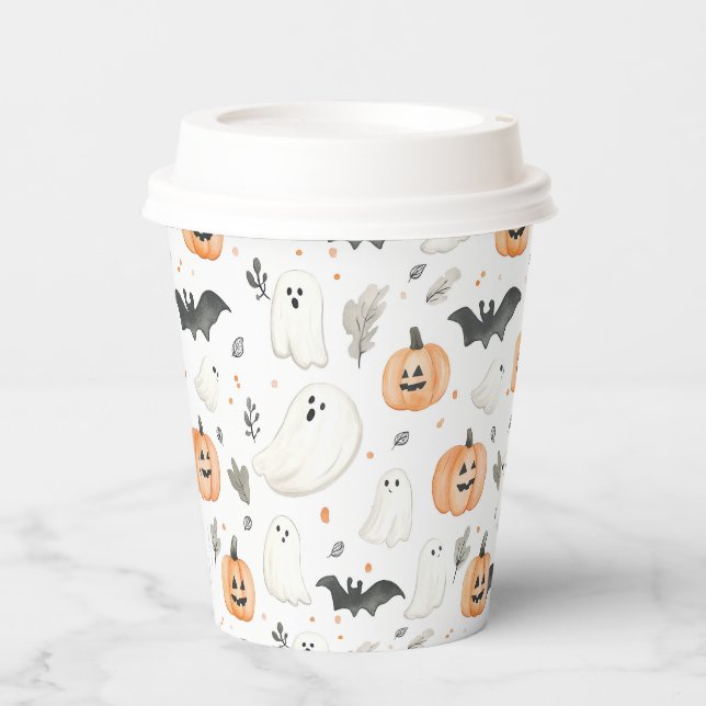 Halloween Little Boo Ghost Niedlich Baby Dusche Pappbecher (Vorderseite)