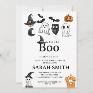 Halloween Little Boo ist fast Due Baby Dusche Einladung