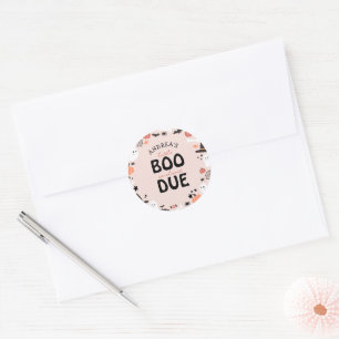 Halloween Little Boo ist fast Due Baby Dusche Runder Aufkleber