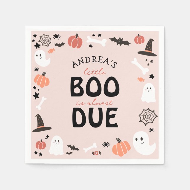 Halloween Little Boo ist fast Due Baby Dusche Serviette (Vorderseite)