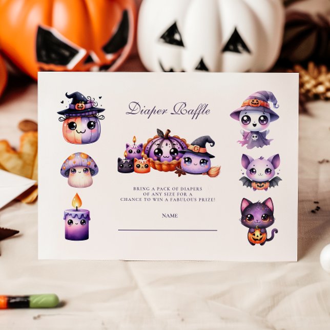 Halloween Little Boo Theme Diapper Raffle Begleitkarte (Von Creator hochgeladen)