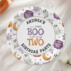 Halloween Little Boo wird zwei 2. Geburtstag Pappteller
