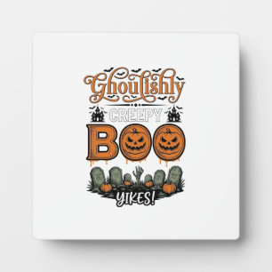Halloween Little Boo Yah Süße Gruselige Vektorgest Fotoplatte