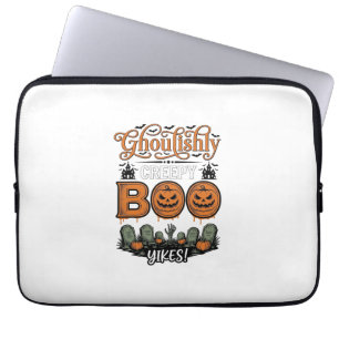 Halloween Little Boo Yah Süße Gruselige Vektorgest Laptopschutzhülle