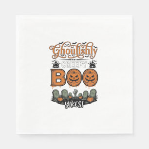 Halloween Little Boo Yah Süße Gruselige Vektorgest Serviette