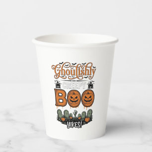 Halloween Little Boo Yah Süßer Gruseliger Vektorde Pappbecher
