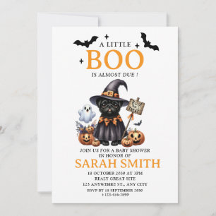 Halloween Little Dog Boo ist fast Due Baby Dusche Einladung
